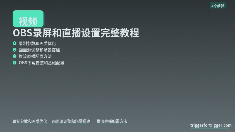 OBS录屏和直播设置完整教程（2026最新）